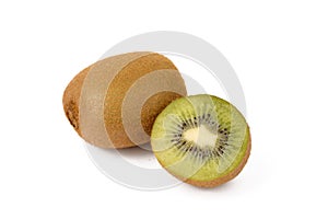 Kiwi fruit - fresh sliced kiwis isolated on white