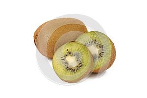 Kiwi fruit - fresh sliced kiwis isolated on white