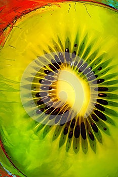 Kiwi Fruit Glass: A Closeup of the Hypnotising Colors