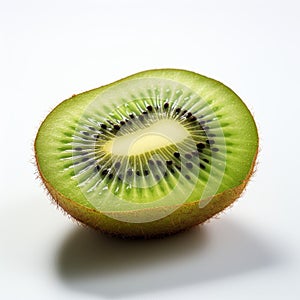 Kiwi Fruit Half Circle On White Background