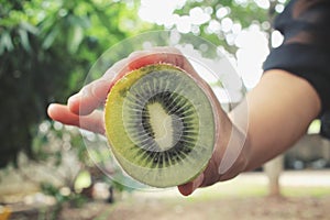 Kiwi fruit on hand