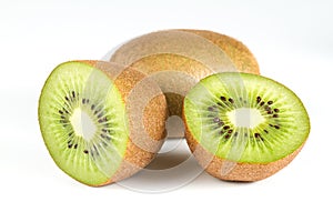 Kiwi fruit isolated on white.