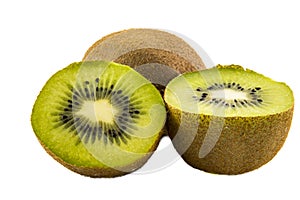 Kiwi fruit isolated on white background photo.