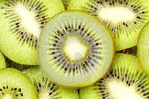 Kiwi fruit kiwis fruits background from above