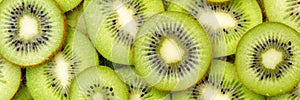 Kiwi fruit kiwis fruits background panorama from above
