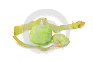 kiwi fruit pulp. Peel kiwi isolated on white background