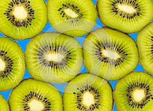 Kiwi fruit. Slice of fresh kiwi fruit isolated