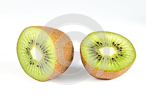 Kiwi fruit on white.