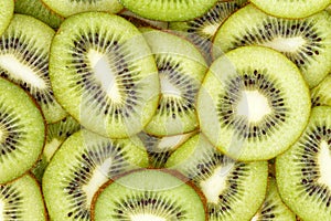 Kiwi fruits collection food background slices kiwis fresh fruit