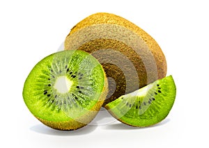 Kiwi isolated on white background with clipping path