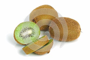 Kiwi isolated on white background, stacked with clip ping path. Kiwi have juice rich in vitamins and energy. Fresh fruits concept.