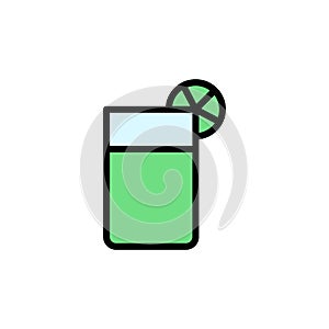 Kiwi juice glass icon. Simple color with outline vector elements of vegetarian food icons for ui and ux, website or mobile