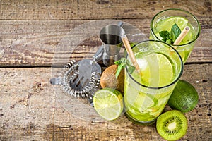 Kiwi Lime Mojito cocktail