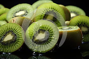 Kiwi macrobackground of sliced ??kiwi i