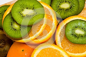 Kiwi and orange slices