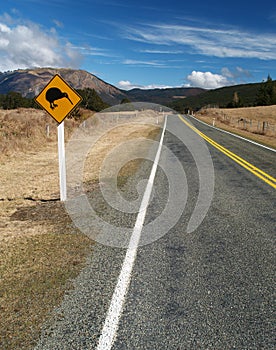 Kiwi road sign