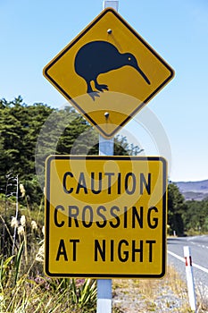 Kiwi road sign in New Zealand
