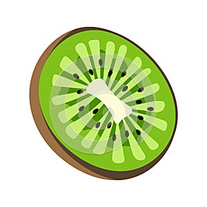 Kiwi simple illustration. Ripe juicy fruit. Bright cartoon flat clipart
