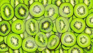 Kiwi slices, fruits background. Food texture