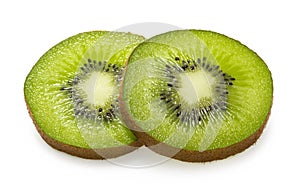 Kiwi slices isolated on white background