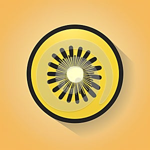 Kiwi Symbol On Yellow Background: Superflat, Rounded, Flickr Style photo