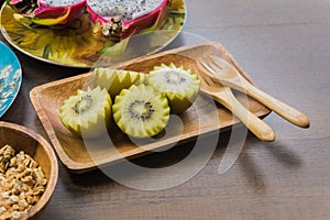 Kiwi with various fruits