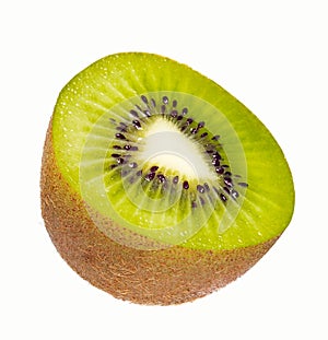 Kiwifruit closeup isolated on a white background