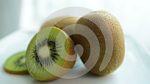 Kiwifruit cut fresh from the market. Close up.Healthy eating,