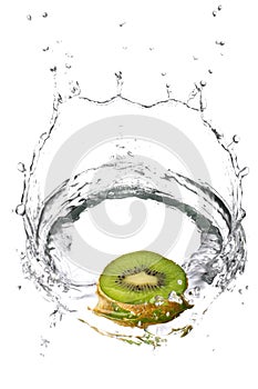 Kiwifruit in large splash photo