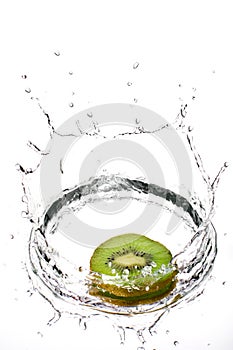 Kiwifruit in medium splash photo