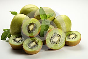 Kiwifruit on white background