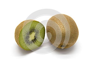 Kiwifruits on white background