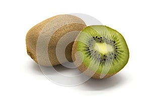 Kiwifruits on white background