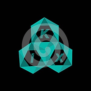 KIX creative minimalist letter logo. KIX unique vector initials alphabet letter logo design