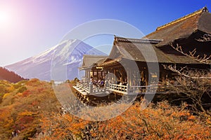 Kiyomizu-dera Temple with Fuji mt blackground in Kyoto, Japan