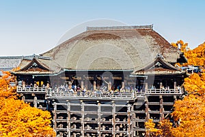 Kiyomizu-dera Temple Kyoto with autumn leaves, Japan - October 2