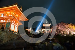 Kiyomizu temple at night in Japan