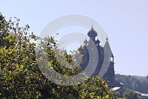 Kizhi. A silhouette of Preobrazhenskiy church