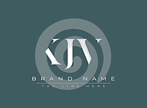 KJV abstract letter logo design