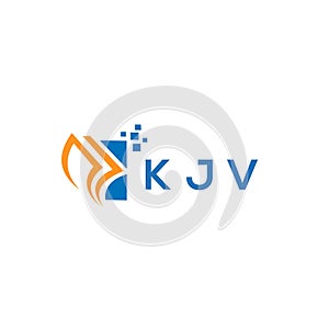 KJV credit repair accounting logo design on white background. KJV creative initials Growth graph letter logo concept. KJV business photo