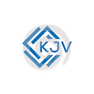 KJV letter logo design on white background. KJV creative circle letter logo concept. photo