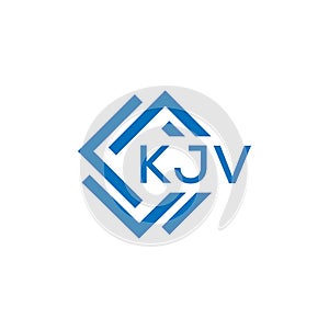 KJV letter logo design on white background. KJV creative circle letter logo concept.