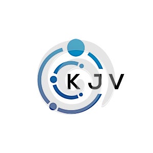 KJV letter technology logo design on white background. KJV creative initials letter IT logo concept. KJV letter design photo