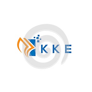 KKE credit repair accounting logo design on white background. KKE creative initials Growth graph letter logo concept. KKE business