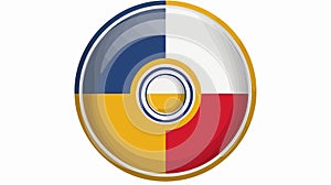 KKTC Flag with Round Frame Vector Cartoon Vector Illustration