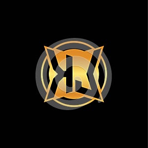 KL Logo Letter Geometric Golden Style