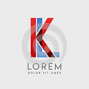 KL logo letters with blue and red gradation
