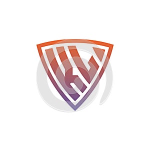 KL Logo Shield Monogram Gradient Style Design