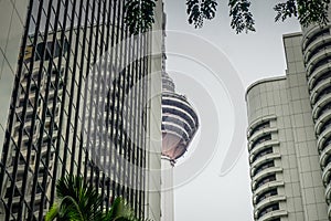 KL tower hides behind skyscrapers in Malaysia