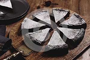 Kladdkaka. Traditional Swedish moist chocolate cake